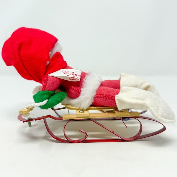 Annalee Mobilitee Dolls 7" Girl on Sled Flexible Flyer Vintage 1989 - Picture 3 of 9